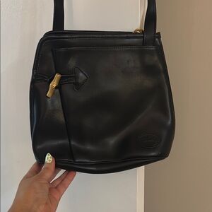 Black Leather Shoulder Bag